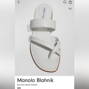 Manolo Blahnik Susa White Leather Sandals